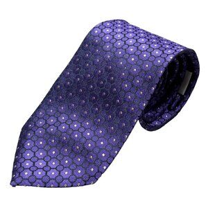 Giorgio Armani Tie Purple Geometric 100% Silk Woven Made in Italy 3.25"